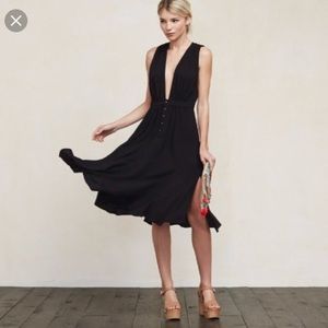 Reformation Maggie Midi Dress in Black